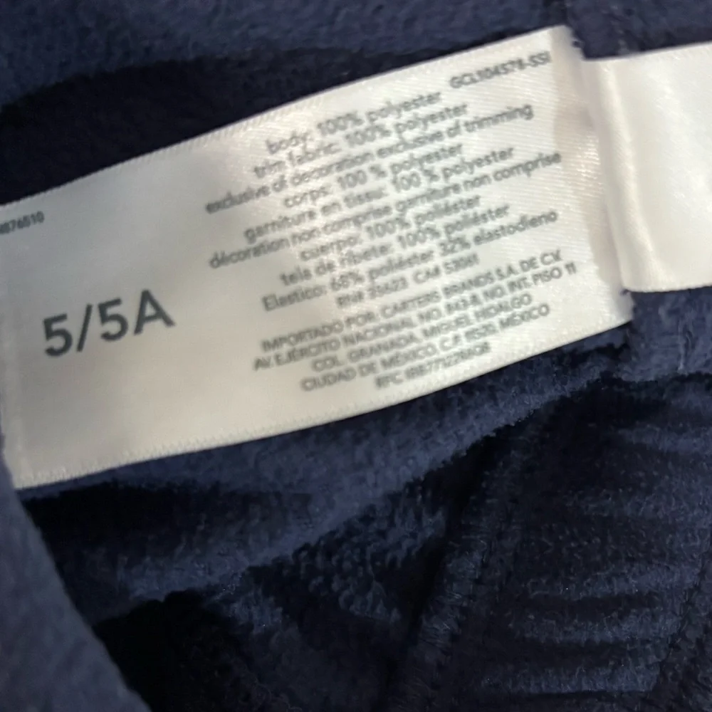 Carter's Gray and Navy Kids Joggers, Pair of pants,Size 5/5A